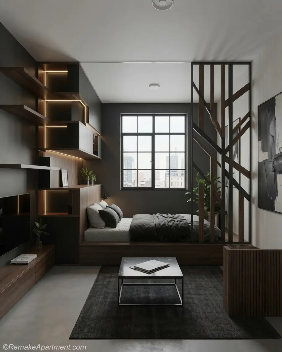 Classic Industrial New York loft-style black steel-framed Studio