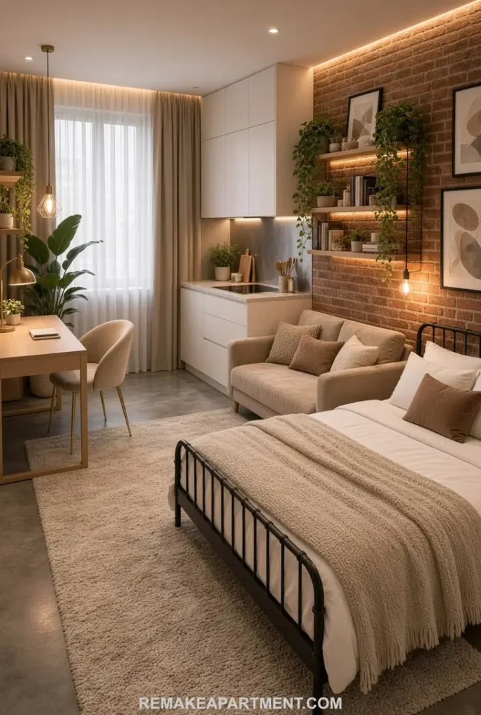 Industrial loft studio with warm, minimalistic botanical aesthetic (with pinch of Japandi) Industrial loft studio with warm, minimalistic botanical aesthetic (with pinch of Japandi)