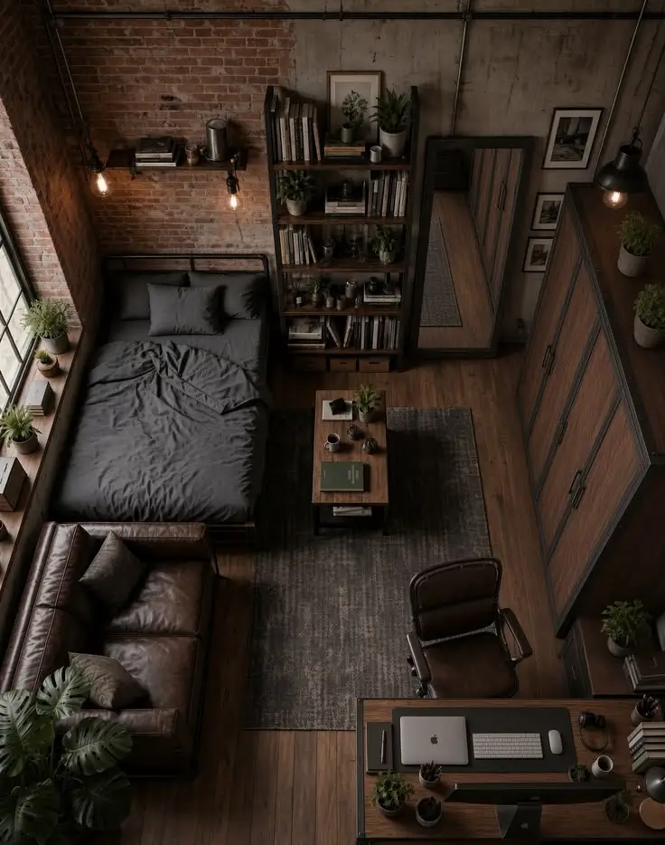 Industrial Loft Studio: Warm, Minimal And Botanical